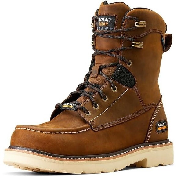 Ariat Work Men Rebar Leather Waterproof Comp Toe Western Work Boot Honey 9 WIDE main image 6